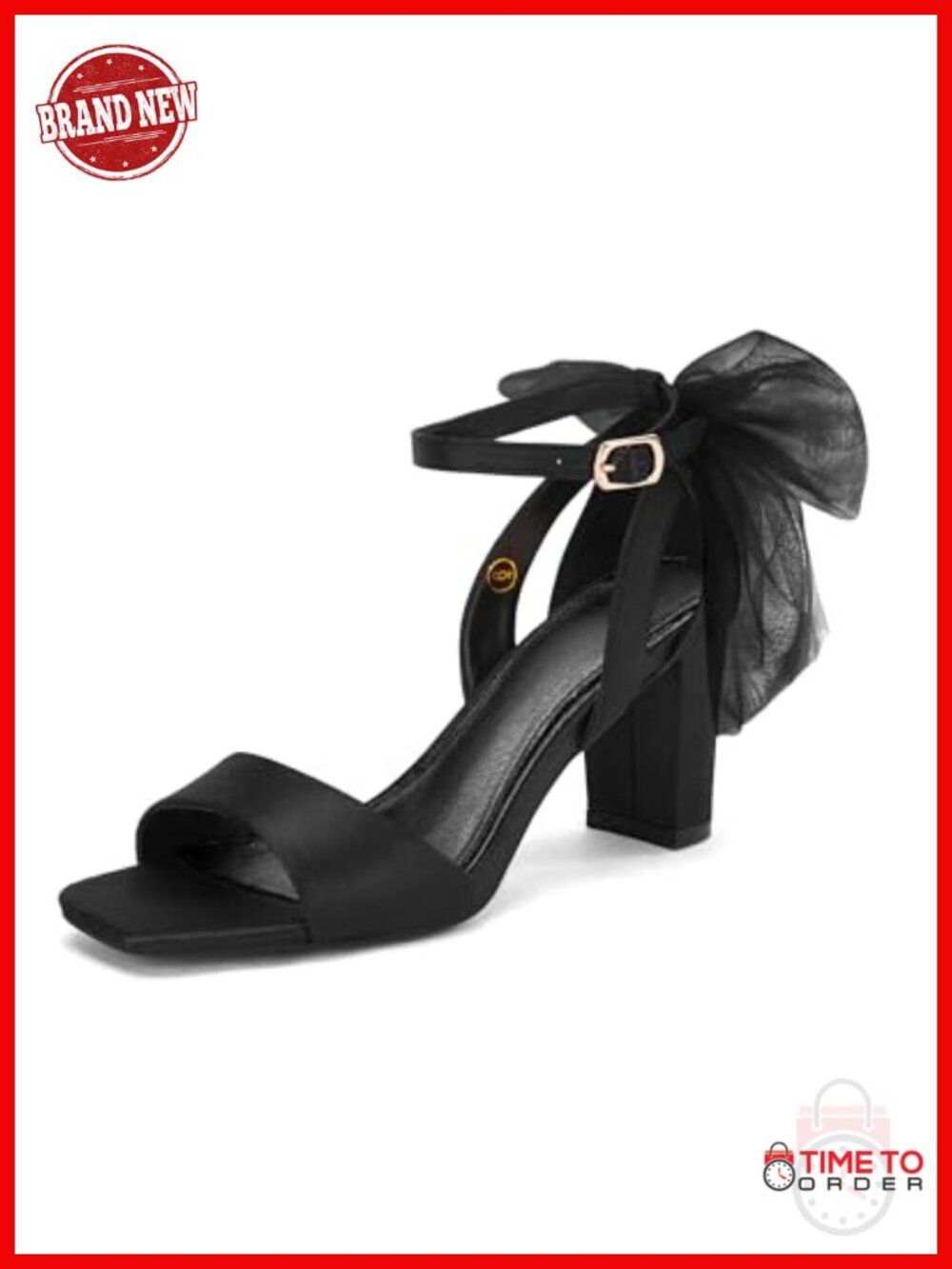 Women's Bow Tie Chunky Heeled Sandals Satin Ankle Strap Dress Wedding Shoes